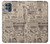 W3819 Retro Vintage Paper Hülle Schutzhülle Taschen und Leder Flip für Motorola Moto G100