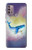 W3802 Dream Whale Pastel Fantasy Hülle Schutzhülle Taschen und Leder Flip für Motorola Moto G30, G20, G10