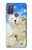 W3794 Arctic Polar Bear in Love with Seal Paint Hülle Schutzhülle Taschen und Leder Flip für Motorola Moto G10 Power