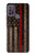 W3804 Fire Fighter Metal Red Line Flag Graphic Hülle Schutzhülle Taschen und Leder Flip für Motorola Moto G10 Power
