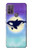 W3807 Killer Whale Orca Moon Pastel Fantasy Hülle Schutzhülle Taschen und Leder Flip für Motorola Moto G10 Power