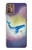W3802 Dream Whale Pastel Fantasy Hülle Schutzhülle Taschen und Leder Flip für Motorola Moto G9 Plus