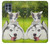 W3795 Grumpy Kitten Cat Playful Siberian Husky Dog Paint Hülle Schutzhülle Taschen und Leder Flip für Motorola Edge S