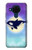 W3807 Killer Whale Orca Moon Pastel Fantasy Hülle Schutzhülle Taschen und Leder Flip für Nokia 5.4