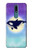 W3807 Killer Whale Orca Moon Pastel Fantasy Hülle Schutzhülle Taschen und Leder Flip für Nokia 2.4