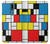 W3814 Piet Mondrian Line Art Composition Hülle Schutzhülle Taschen und Leder Flip für Nokia 2.4