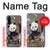 W3793 Cute Baby Panda Snow Painting Hülle Schutzhülle Taschen und Leder Flip für OnePlus Nord CE 5G