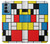 W3814 Piet Mondrian Line Art Composition Hülle Schutzhülle Taschen und Leder Flip für OnePlus Nord N200 5G