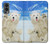 W3794 Arctic Polar Bear in Love with Seal Paint Hülle Schutzhülle Taschen und Leder Flip für OnePlus Nord 2 5G