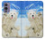 W3794 Arctic Polar Bear in Love with Seal Paint Hülle Schutzhülle Taschen und Leder Flip für OnePlus 9