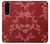 W3817 Red Floral Cherry blossom Pattern Hülle Schutzhülle Taschen und Leder Flip für Sony Xperia 5 III