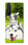 W3795 Grumpy Kitten Cat Playful Siberian Husky Dog Paint Hülle Schutzhülle Taschen und Leder Flip für Sony Xperia 1 III