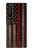 W3804 Fire Fighter Metal Red Line Flag Graphic Hülle Schutzhülle Taschen und Leder Flip für Sony Xperia 1 III