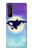 W3807 Killer Whale Orca Moon Pastel Fantasy Hülle Schutzhülle Taschen und Leder Flip für Sony Xperia 1 III