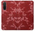 W3817 Red Floral Cherry blossom Pattern Hülle Schutzhülle Taschen und Leder Flip für Sony Xperia 5 II