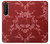 W3817 Red Floral Cherry blossom Pattern Hülle Schutzhülle Taschen und Leder Flip für Sony Xperia 1 II