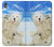 W3794 Arctic Polar Bear in Love with Seal Paint Hülle Schutzhülle Taschen und Leder Flip für Sony Xperia XA1