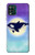 W3807 Killer Whale Orca Moon Pastel Fantasy Hülle Schutzhülle Taschen und Leder Flip für Motorola Moto G Stylus 5G