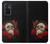W3753 Dark Gothic Goth Skull Roses Hülle Schutzhülle Taschen und Leder Flip für OnePlus 9RT 5G