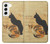 W3229 Vintage Cat Poster Hülle Schutzhülle Taschen und Leder Flip für Samsung Galaxy S22