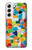 W3391 Abstract Art Mosaic Tiles Graphic Hülle Schutzhülle Taschen und Leder Flip für Samsung Galaxy S22