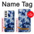 W3439 Fabric Indigo Tie Dye Hülle Schutzhülle Taschen und Leder Flip für Samsung Galaxy S22