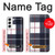 W3452 Plaid Fabric Pattern Hülle Schutzhülle Taschen und Leder Flip für Samsung Galaxy S22