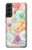 W3705 Pastel Floral Flower Hülle Schutzhülle Taschen und Leder Flip für Samsung Galaxy S22 Plus