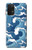 W3751 Wave Pattern Hülle Schutzhülle Taschen und Leder Flip für Samsung Galaxy M32 5G