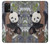 W3793 Cute Baby Panda Snow Painting Hülle Schutzhülle Taschen und Leder Flip für Samsung Galaxy M32 5G