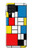 W3814 Piet Mondrian Line Art Composition Hülle Schutzhülle Taschen und Leder Flip für Samsung Galaxy M22