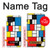 W3814 Piet Mondrian Line Art Composition Hülle Schutzhülle Taschen und Leder Flip für Samsung Galaxy M22