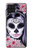 W3821 Sugar Skull Steam Punk Girl Gothic Hülle Schutzhülle Taschen und Leder Flip für Samsung Galaxy M22