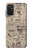 W3819 Retro Vintage Paper Hülle Schutzhülle Taschen und Leder Flip für Samsung Galaxy M52 5G