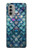 W3809 Mermaid Fish Scale Hülle Schutzhülle Taschen und Leder Flip für Motorola Moto G51 5G