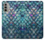 W3809 Mermaid Fish Scale Hülle Schutzhülle Taschen und Leder Flip für Motorola Moto G51 5G