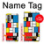 W3814 Piet Mondrian Line Art Composition Hülle Schutzhülle Taschen und Leder Flip für Motorola Moto G51 5G
