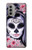 W3821 Sugar Skull Steam Punk Girl Gothic Hülle Schutzhülle Taschen und Leder Flip für Motorola Moto G51 5G