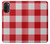 W3535 Red Gingham Hülle Schutzhülle Taschen und Leder Flip für Motorola Moto G71 5G