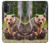 W3558 Bear Family Hülle Schutzhülle Taschen und Leder Flip für Motorola Moto G71 5G