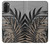 W3692 Gray Black Palm Leaves Hülle Schutzhülle Taschen und Leder Flip für Motorola Moto G71 5G