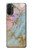 W3717 Rose Gold Blue Pastel Marble Graphic Printed Hülle Schutzhülle Taschen und Leder Flip für Motorola Moto G71 5G