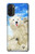 W3794 Arctic Polar Bear in Love with Seal Paint Hülle Schutzhülle Taschen und Leder Flip für Motorola Moto G71 5G