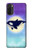 W3807 Killer Whale Orca Moon Pastel Fantasy Hülle Schutzhülle Taschen und Leder Flip für Motorola Moto G71 5G