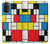 W3814 Piet Mondrian Line Art Composition Hülle Schutzhülle Taschen und Leder Flip für Motorola Moto G71 5G