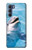 W1291 Dolphin Hülle Schutzhülle Taschen und Leder Flip für Motorola Edge S30