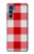 W3535 Red Gingham Hülle Schutzhülle Taschen und Leder Flip für Motorola Edge S30