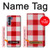 W3535 Red Gingham Hülle Schutzhülle Taschen und Leder Flip für Motorola Edge S30