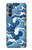 W3751 Wave Pattern Hülle Schutzhülle Taschen und Leder Flip für Motorola Edge S30