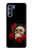 W3753 Dark Gothic Goth Skull Roses Hülle Schutzhülle Taschen und Leder Flip für Motorola Edge S30